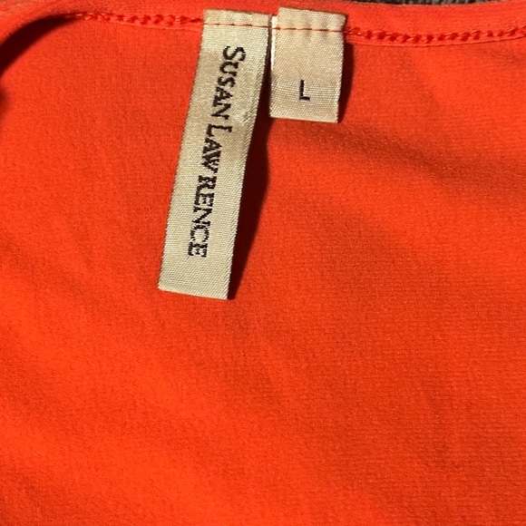 Susan Lawrence Orange Square neck Tank Top Blouse - Picture 2 of 3